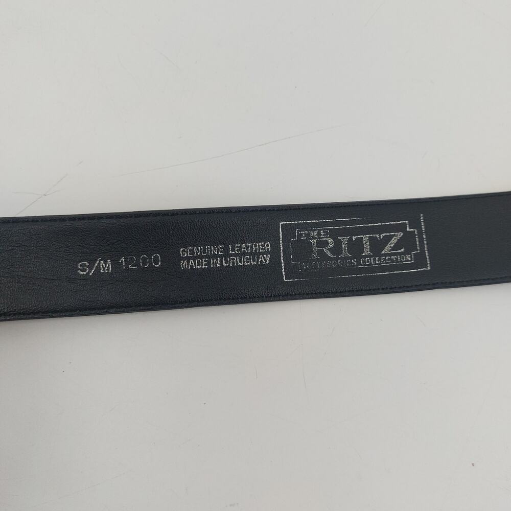 The Ritz Accessory Black Genuine Leather Women's Belt S/M - Picture 2 of 10